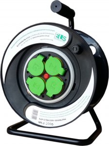 ELS Elektrotechnika Przedłużacz 40m OW3*2,5 4x230V IP44 T bęben plastikowy stały panel 2
