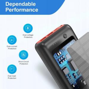 Powerbank Aiko USB-C panel solarny 30000mAh Czarno-pomarańczowy 5