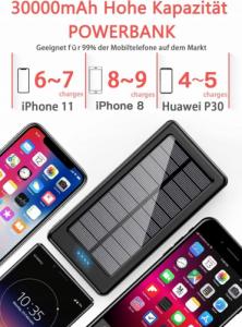 Powerbank Aiko Solarny 30000mAh Czarny 3