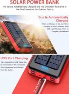 Powerbank Aiko Solarny 30000mAh Czarny 5