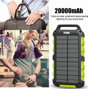 Powerbank Aiko z panelem solarnym 20000mAh Czarno-zielony 5
