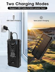 Powerbank Aiko z indukcją i panelem solararnym 36000mAh Czarny 3