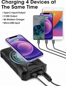 Powerbank Aiko z indukcją i panelem solararnym 36000mAh Czarny 4