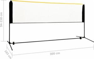 vidaXL vidaXL Siatka do badmintona, regulowana, 300x103x94-158 cm, metalowa 7