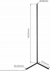 Lampa podłogowa Master LED Lampa podłogowa LED RGBW 20W 140cm czarna kolorowe 10