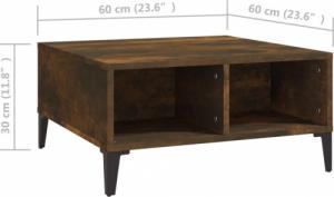 vidaXL vidaXL Stolik kawowy, przydymiony dąb, 60x60x30 cm, płyta wiórowa 6
