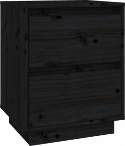 vidaXL vidaXL Szafki nocne, 2 szt., czarne, 40x35x50 cm, lite drewno sosnowe 6