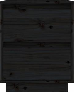 vidaXL vidaXL Szafki nocne, 2 szt., czarne, 40x35x50 cm, lite drewno sosnowe 7