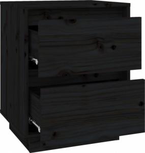 vidaXL vidaXL Szafki nocne, 2 szt., czarne, 40x35x50 cm, lite drewno sosnowe 8