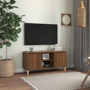 vidaXL vidaXL Szafka TV, drewniane nóżki, brązowy dąb, 103,5x35x50 cm 1