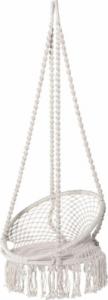 Huśtawka Miloo Home HUŚTAWKA OKRĄGŁA Z FRĘDZLAMI MACRAME 60X70X150H KONSTRUKCJA RATAN NATURALNY, SZNUREK BIAŁY 1