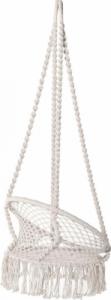 Huśtawka Miloo Home HUŚTAWKA OKRĄGŁA Z FRĘDZLAMI MACRAME 60X70X150H KONSTRUKCJA RATAN NATURALNY, SZNUREK BIAŁY 5