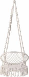 Huśtawka Miloo Home HUŚTAWKA OKRĄGŁA Z FRĘDZLAMI MACRAME 60X70X150H KONSTRUKCJA RATAN NATURALNY, SZNUREK BIAŁY 6