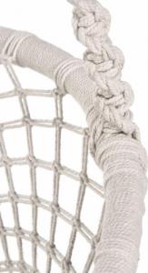 Huśtawka Miloo Home HUŚTAWKA OKRĄGŁA Z FRĘDZLAMI MACRAME 60X70X150H KONSTRUKCJA RATAN NATURALNY, SZNUREK BIAŁY 9