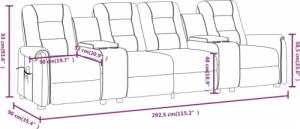 vidaXL vidaXL 4-os. fotel rozkładany z uchwytem na kubek, brązowy, ekoskóra 9