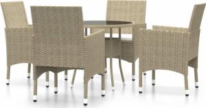 vidaXL vidaXL 5-cz. zestaw mebli ogrodowych, polirattan, beżowy 2