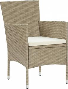 vidaXL vidaXL 5-cz. zestaw mebli ogrodowych, polirattan, beżowy 3