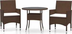 vidaXL vidaXL 3-częściowy zestaw mebli ogrodowych, polirattan, brązowy 2