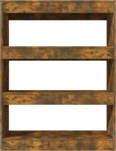 vidaXL vidaXL Regał na książki/przegroda, przydymiony dąb, 80x30x103 cm 5