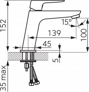 Bateria umywalkowa Ferro VITTO VerdeLine bateria umywalkowa stojąca, czarny 2