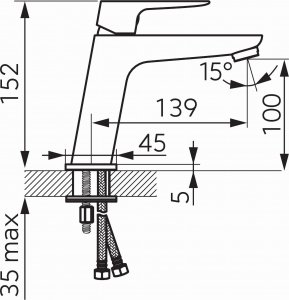 Bateria umywalkowa Ferro VITTO VerdeLine bateria umywalkowa stojąca, chrom 2