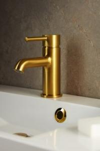 Bateria umywalkowa KFA Moza stojąca złoty szczotkowany (5032-815-31) 3