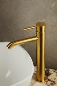 Bateria umywalkowa KFA Moza stojąca złoty szczotkowany (5032-612-31) 2