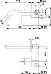 Bateria umywalkowa KFA Moza podtynkowa złoty szczotkowany (5039-810-31) 4