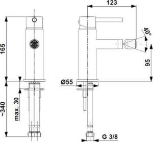Bateria bidetowa KFA Moza stojąca złoty szczotkowany (5037-015-31) 2