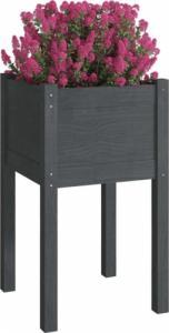 vidaXL vidaXL Donica ogrodowa, szara, 40x40x70 cm, lite drewno sosnowe 3