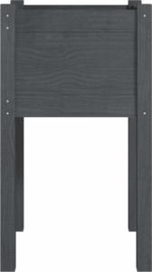 vidaXL vidaXL Donica ogrodowa, szara, 40x40x70 cm, lite drewno sosnowe 5