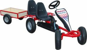 vidaXL Gokart z przyczepą, czerwony, dodatkowe siodełko 1