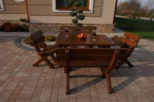Grillbox Zestaw ogrodowy Bawarski - stół 120 cm 2 ławki 110 cm 2 krzesła 1