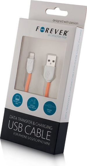 Kabel USB Forever USB-A - 1 m Pomarańczowy (T_0012050) 1