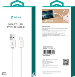 Kabel USB Devia USB-A - USB-C 1 m Biały (BRA004043) 5