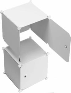 MAXXLLC REGAŁ SZAFKA GARDEROBA UBRANIOWA BIAŁA 6 PÓŁEK 2