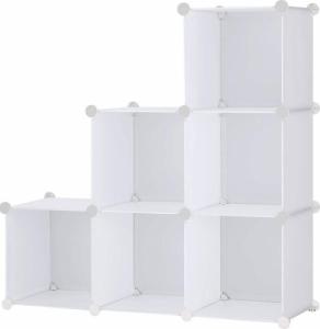 MAXXLLC REGAŁ SZAFKA GARDEROBA UBRANIOWA BIAŁA 6 PÓŁEK 3