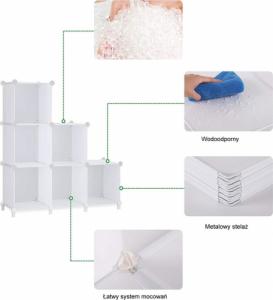 MAXXLLC REGAŁ SZAFKA GARDEROBA UBRANIOWA BIAŁA 6 PÓŁEK 4