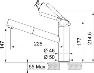 Bateria kuchenna Franke Orbit stojąca kamienny szary (115.0623.141) 2