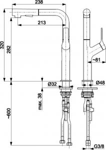 Bateria kuchenna KFA Duero Design stojąca czarna (6623-220-81) 4