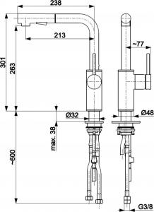 Bateria kuchenna KFA Duero Basic stojąca inox (6623-110-22) 5