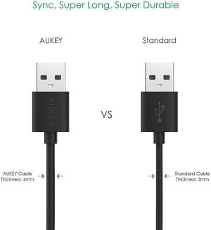 Kabel USB Aukey USB-A - microUSB 1.2 m Czarny (CB-D10) 4