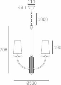 Lampa wisząca Cosmo Light Lampa Wisząca BOW Kol. mosiądz (P04190BR) - Cosmo Light 3