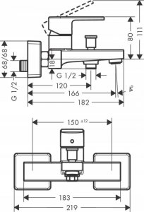 Bateria wannowa Hansgrohe Vernis Shape bateria wannowa 3