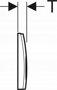 Przycisk spłukujący Geberit Przycisk uruchamiający Geberit Delta25, przedni, chrom-mat [1/10/180] 2