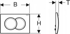 Przycisk spłukujący Geberit Przycisk uruchamiający Geberit Delta01, przedni, chrom-mat [1/10/180] 2