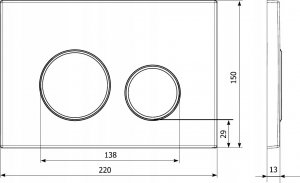 Przycisk spłukujący KK-Pol Płytka przycisków M11v1 Czarna/Czarne 2
