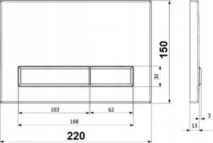 Przycisk spłukujący KK-Pol Przycisk M08 złoty połysk 12