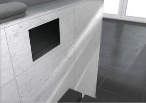 Przycisk spłukujący Tece TECEsqaure II - przycisk spłukujący z metalu do WC, czarny matowy 15