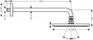 Deszczownica RainDance LX Głowica Raindance Select S 240 1jet Powder Rain z ramieniem 390mm 6